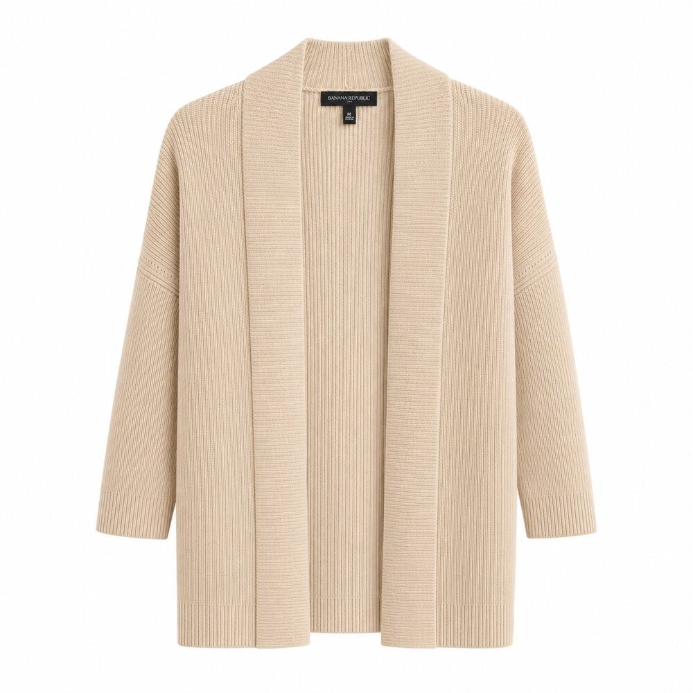 Banana Republic cotton open front cardigan in tan. Women’s M